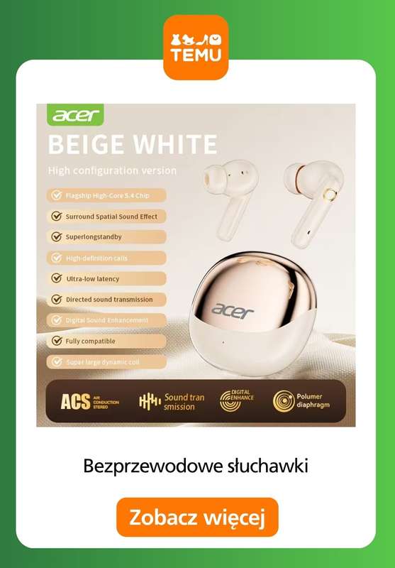 Temu - gazetka promocyjna Słuchawki bezprzewodowe od soboty 01.11  - strona 9