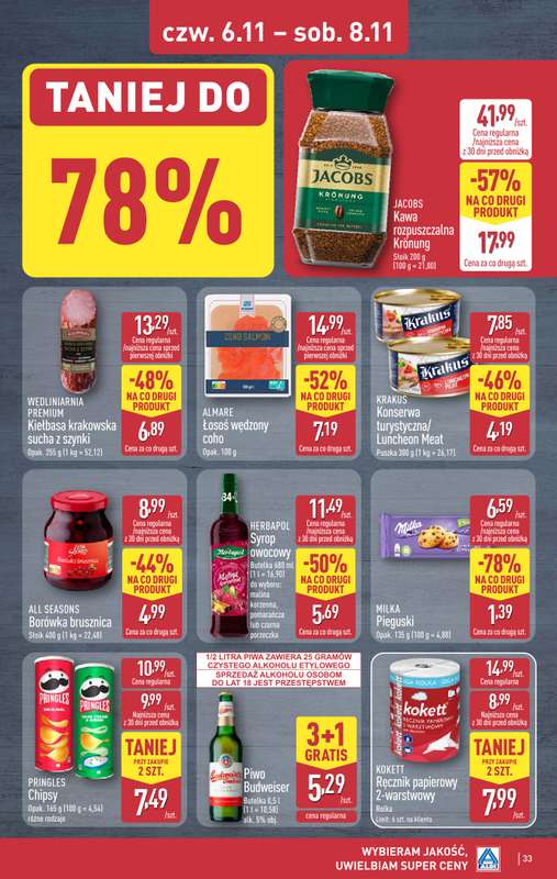 Aldi - gazetka promocyjna Pe艂ny katalog! od poniedzia艂ku 03.11 do soboty 08.11 - strona 33 Aldi - gazetka promocyjna Pe艂ny katalog! od poniedzia艂ku 03.11 do soboty 08.11 - strona 33