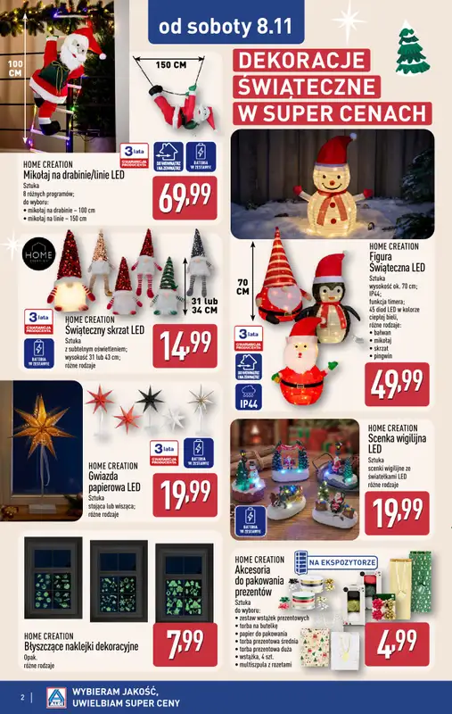 Aldi - gazetka promocyjna Dekoracje świąteczne w super cenach!   - strona 2
