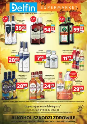 Delfin - gazetka promocyjna Oferta alkoholowa  do niedzieli 16.11
