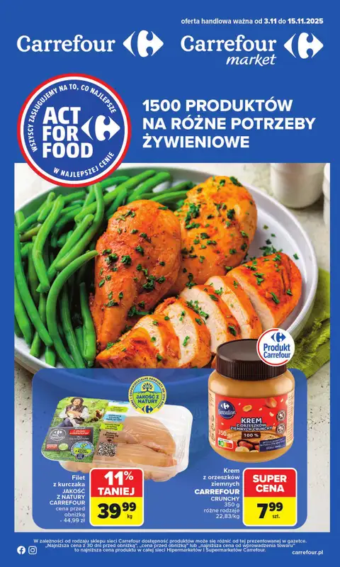 Carrefour - gazetka promocyjna Gazetka Act for food od poniedziałku  