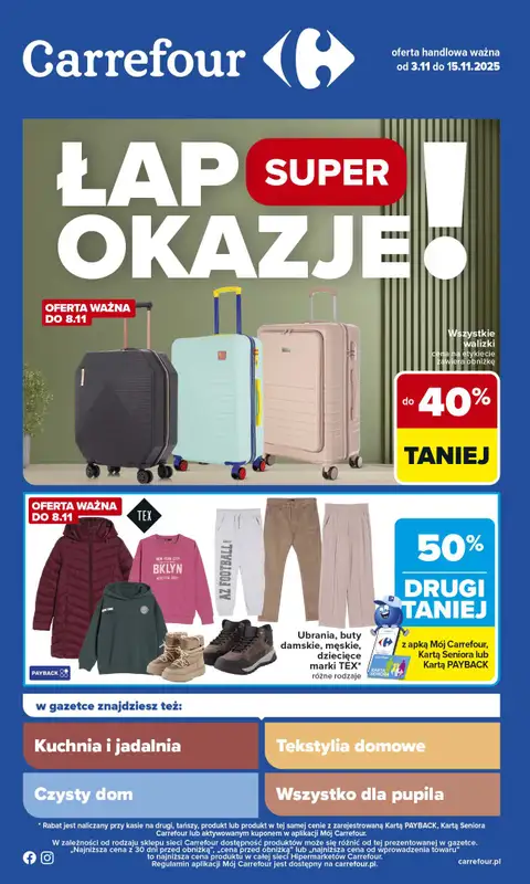 Carrefour - gazetka promocyjna Gazetka Łap super okazje od poniedziałku  