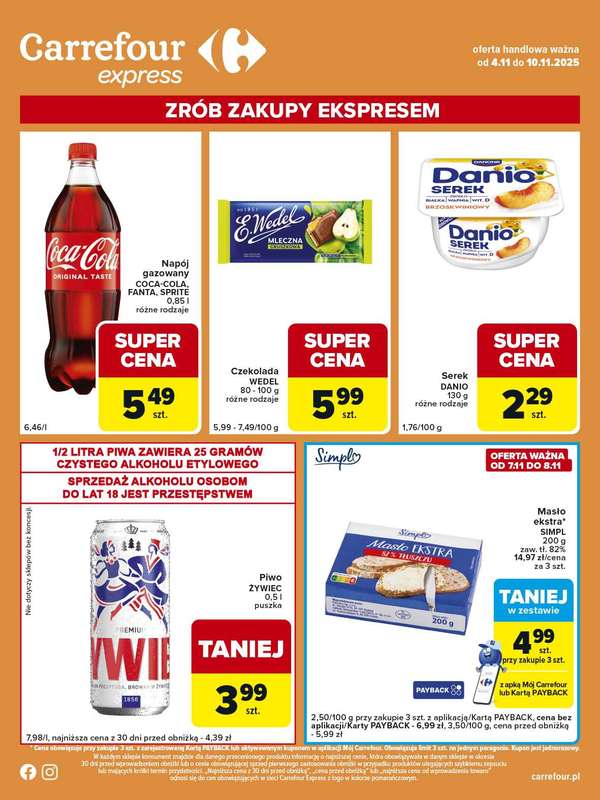Carrefour Express - gazetka promocyjna Gazetka Express od wtorku 04.11 do poniedzia艂ku 10.11 - strona 2 Carrefour Express - gazetka promocyjna Gazetka Express od wtorku 04.11 do poniedzia艂ku 10.11 - strona 2