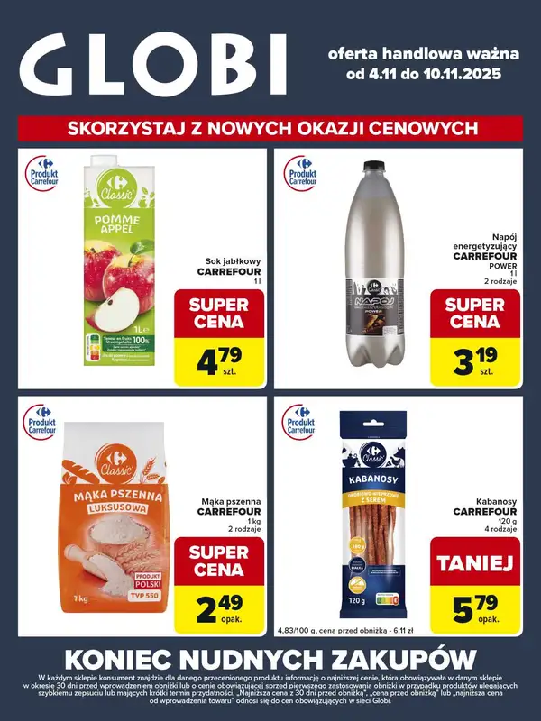 Globi - gazetka promocyjna Gazetka Globi od wtorku 04.11 do poniedziałku 10.11