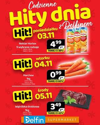 Delfin - gazetka promocyjna Codzienne hity dnia od poniedziałku 03.11 do środy 05.11