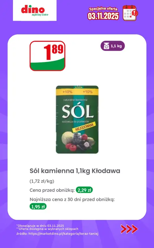 Dino - gazetka promocyjna Specjalna oferta na 03.11.2025 - promocje spoza gazetki od poniedziałku 03.11 do poniedziałku 03.11 - strona 11