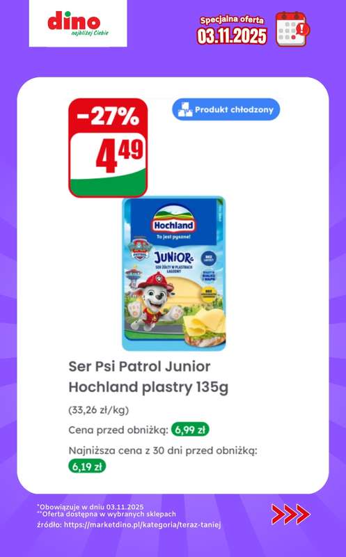 Dino - gazetka promocyjna Specjalna oferta na 03.11.2025 - promocje spoza gazetki od poniedziałku 03.11 do poniedziałku 03.11 - strona 7