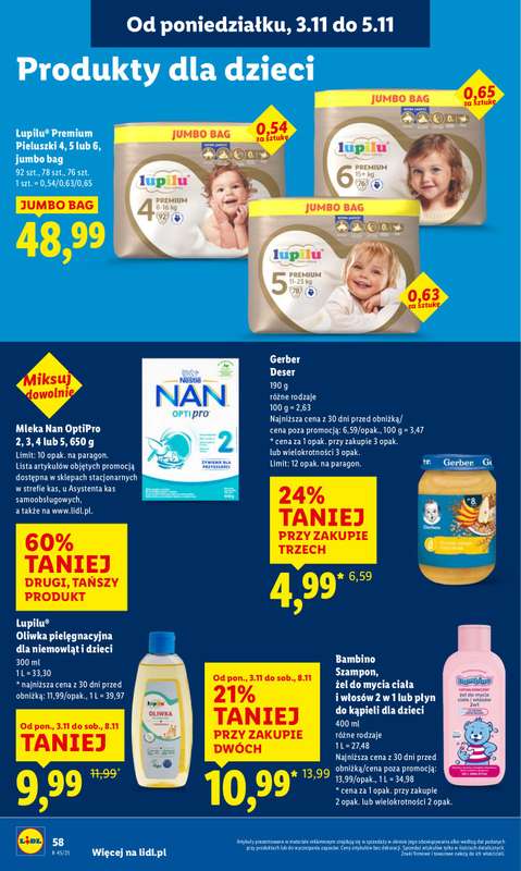 Lidl - gazetka promocyjna Oferta od poniedziałku od poniedziałku 03.11 do środy 05.11 - strona 60