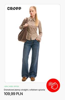 Granatowe jeansy straight z efektem sprania