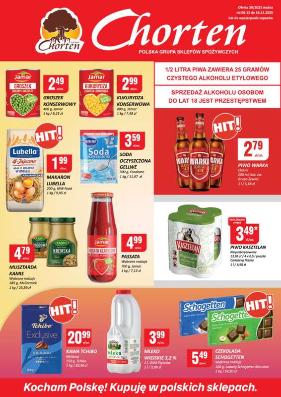 Chorten - gazetka promocyjna Gazetka Małopolska, Śląsk, Podkarpacie, Opolskie Market od czwartku 06.11 do niedzieli 16.11