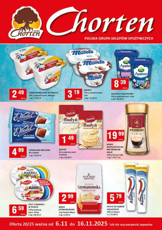Chorten - gazetka promocyjna Gazetka Mazowsze Minimarket od czwartku 06.11 do niedzieli 16.11
