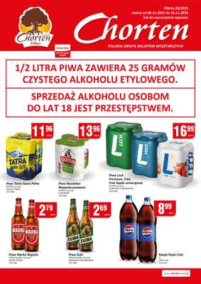 Chorten - gazetka promocyjna Plakat piwny Warmia, Mazury, Kujawsko-Pomorskie od czwartku 06.11 do niedzieli 16.11