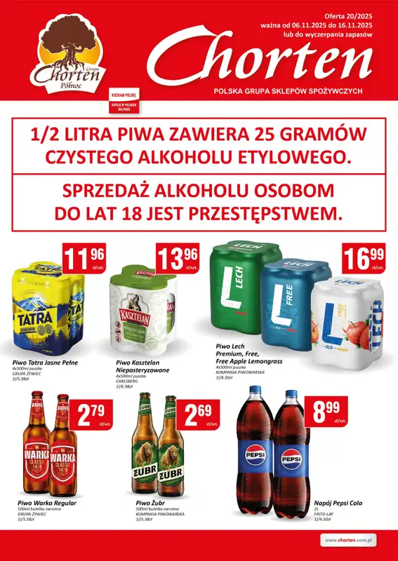 Chorten - gazetka promocyjna Plakat piwny Warmia, Mazury, Kujawsko-Pomorskie  