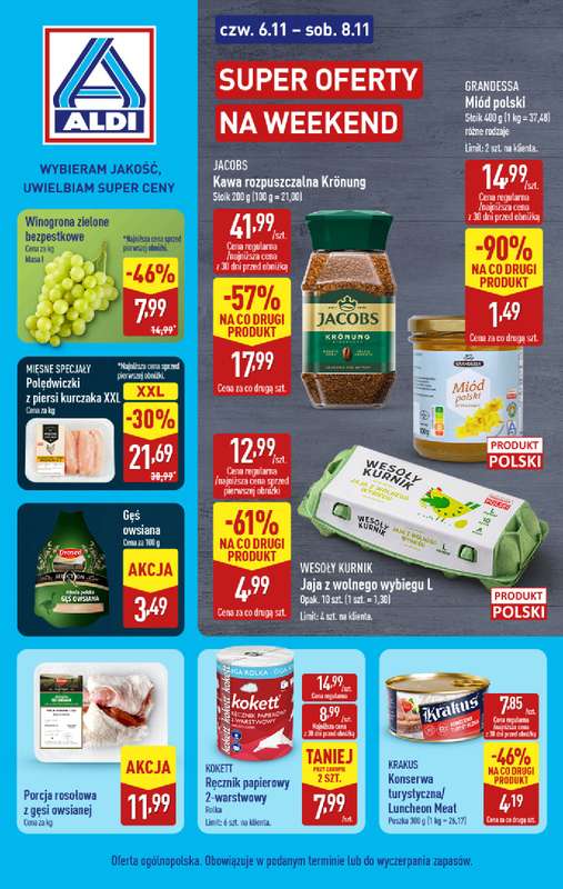 Aldi - gazetka promocyjna Super oferty na weekend! od czwartku 06.11 do soboty 08.11