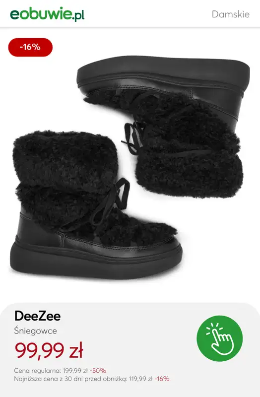 eobuwie.pl - gazetka promocyjna Śniegowce damskie w supercenach od poniedziałku 03.11  - strona 6