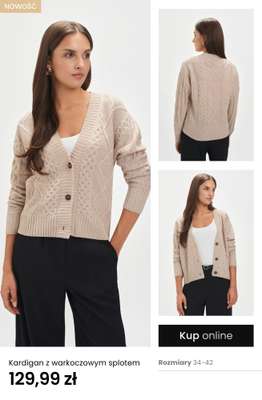 Kardigan z warkoczowym splotem