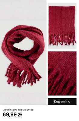 Miękki szal w kolorze bordo
