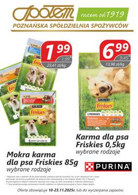 Społem - Blisko i Korzystnie - gazetka promocyjna Plakat promocyjny PSS Poznań od poniedziałku 10.11 do niedzieli 23.11