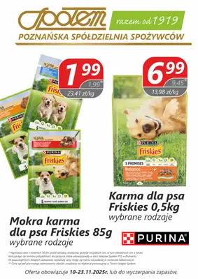 Społem - Blisko i Korzystnie - gazetka promocyjna Plakat promocyjny PSS Poznań od poniedziałku 10.11 do niedzieli 23.11