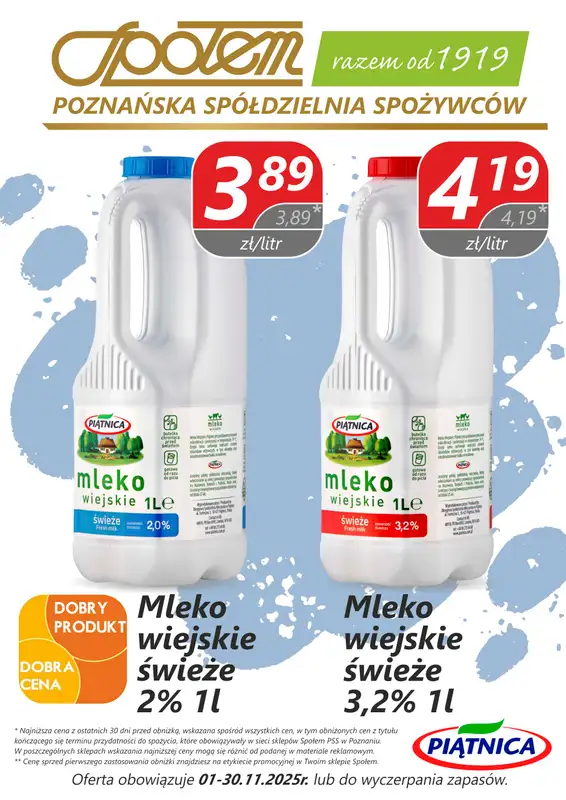 Społem - Blisko i Korzystnie - gazetka promocyjna Plakaty promocyjne PSS Poznań od poniedziałku 03.11 do niedzieli 30.11 - strona 4