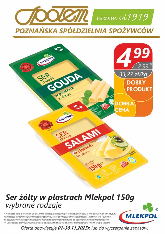 Społem - Blisko i Korzystnie - gazetka promocyjna Plakaty promocyjne PSS Poznań od poniedziałku 03.11 do niedzieli 30.11 - strona 6