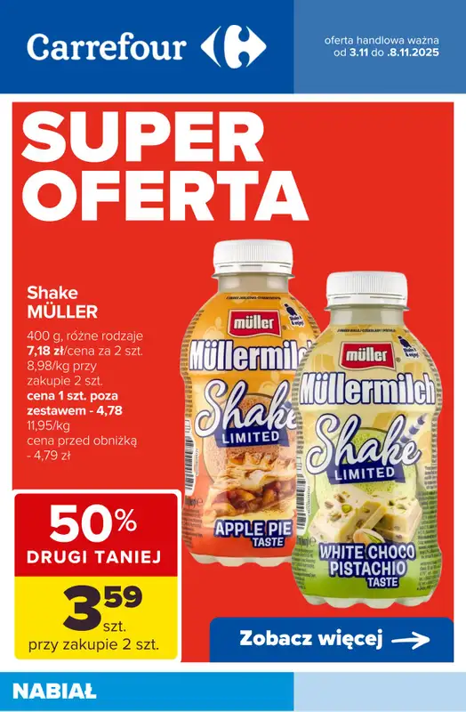 Carrefour - gazetka promocyjna Do -50% na drugi produkt od poniedziałku 03.11 do soboty 08.11 - strona 9