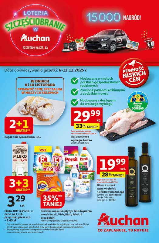 Auchan - gazetka promocyjna Gazetka Pewność niskich cen Hipermarket Auchan od czwartku 06.11 do środy 12.11