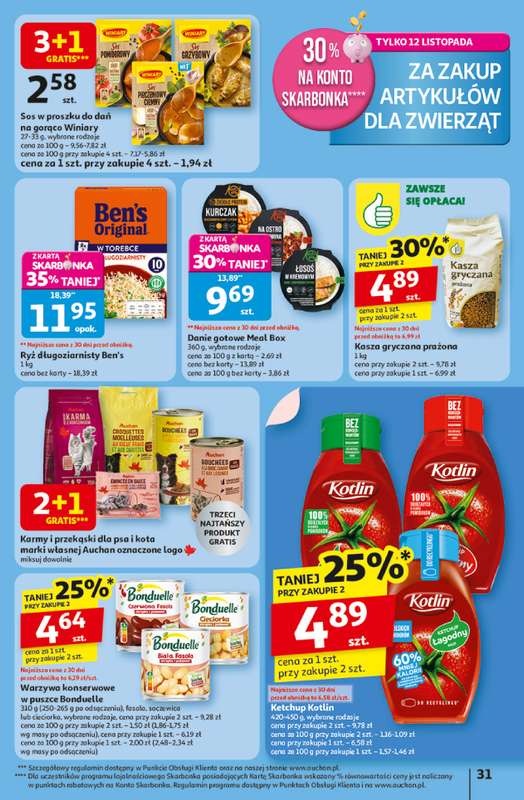 Auchan - gazetka promocyjna Gazetka Pewność niskich cen Hipermarket Auchan  do środy 12.11 - strona 31