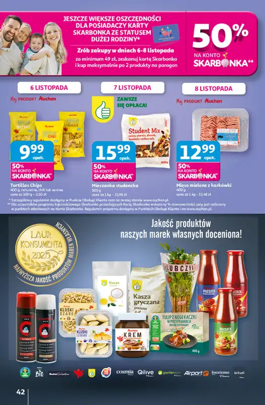 Auchan - gazetka promocyjna Gazetka Pewność niskich cen Hipermarket Auchan od czwartku 06.11 do środy 12.11 - strona 42