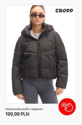 Czarna kurtka puffer z kapturem