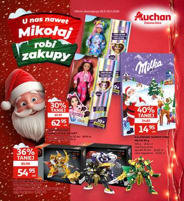 Auchan - gazetka promocyjna Gazetka Zielona Góra I U nas nawet Mikołaj robi zakupy od środy 05.11 do wtorku 25.11