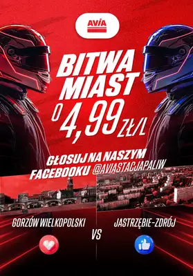 AVIA Stacje Paliw - gazetka promocyjna PÓŁFINAŁ BITWY O PALIWO ZA 4,99 ZŁ/L od wtorku 04.11 do środy 05.11