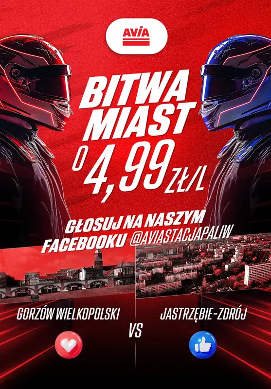 AVIA Stacje Paliw - gazetka promocyjna PÓŁFINAŁ BITWY O PALIWO ZA 4,99 ZŁ/L  