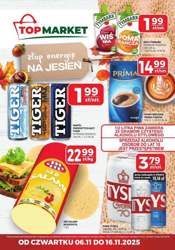 Top Market - gazetka promocyjna Gazetka od czwartku 06.11 do niedzieli 16.11