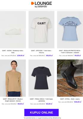 GANT - APPLIQUE - T-shirt basic - mleczny