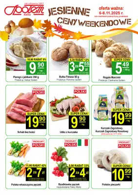 Społem - Blisko i Korzystnie - gazetka promocyjna Plakat promocyjny PSS Kalisz od czwartku 06.11 do soboty 08.11