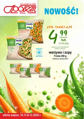 Społem - Blisko i Korzystnie - gazetka promocyjna Plakat promocyjny PSS Kalisz od poniedziałku 10.11 do soboty 06.12