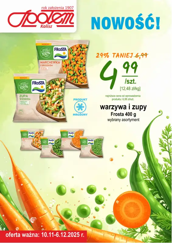 Społem - Blisko i Korzystnie - gazetka promocyjna Plakat promocyjny PSS Kalisz od poniedziałku 10.11 do soboty 06.12