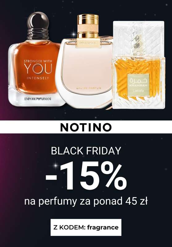 BLACK FRIDAY - gazetka promocyjna Notino | -15% na perfumy od środy 05.11 do niedzieli 09.11