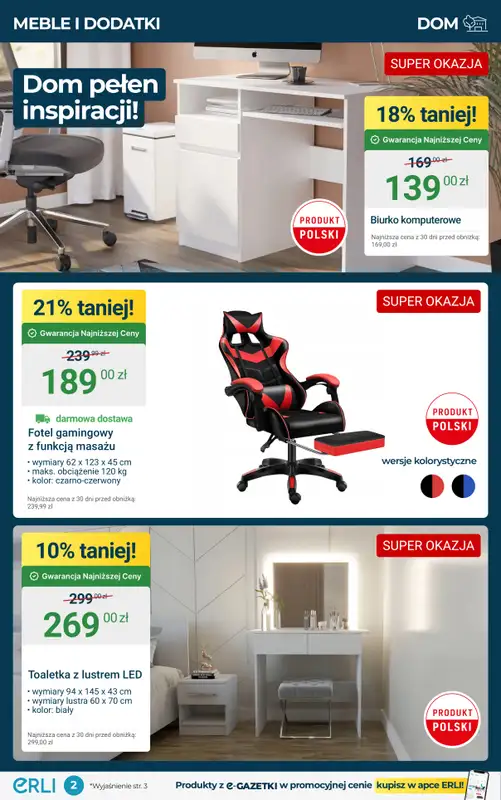 Erli - gazetka promocyjna Black Weeks - Meble do domu w supercenach! od środy 05.11 do niedzieli 09.11 - strona 2