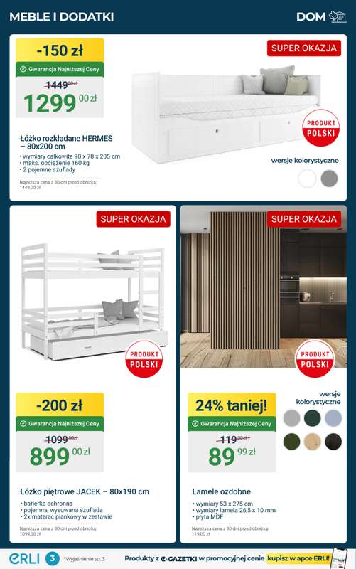 Erli - gazetka promocyjna Black Weeks - Meble do domu w supercenach! od środy 05.11 do niedzieli 09.11 - strona 3