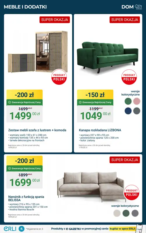 Erli - gazetka promocyjna Black Weeks - Meble do domu w supercenach! od środy 05.11 do niedzieli 09.11 - strona 4