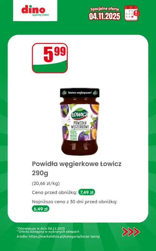 Dino - gazetka promocyjna Specjalna oferta na 04.11.2025 - promocje spoza gazetki od wtorku 04.11 do wtorku 04.11 - strona 8