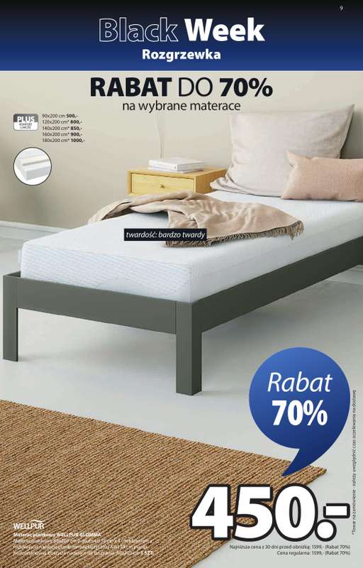 Jysk - gazetka promocyjna Black Week Rozgrzewka. Rabat do 70% od środy 12.11 do niedzieli 30.11 - strona 9
