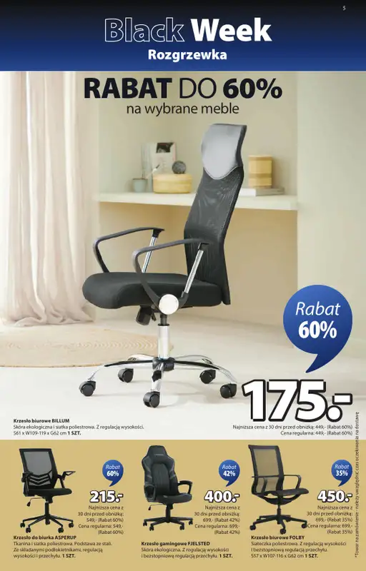 Jysk - gazetka promocyjna Black Week Rozgrzewka. Rabat do 70% od środy 12.11 do niedzieli 30.11 - strona 5