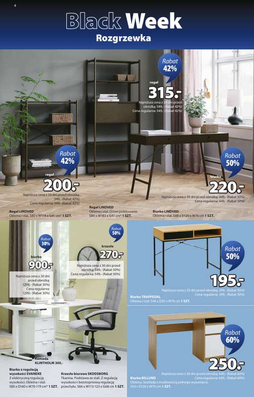 Jysk - gazetka promocyjna Black Week Rozgrzewka. Rabat do 70% od środy 12.11 do niedzieli 30.11 - strona 4