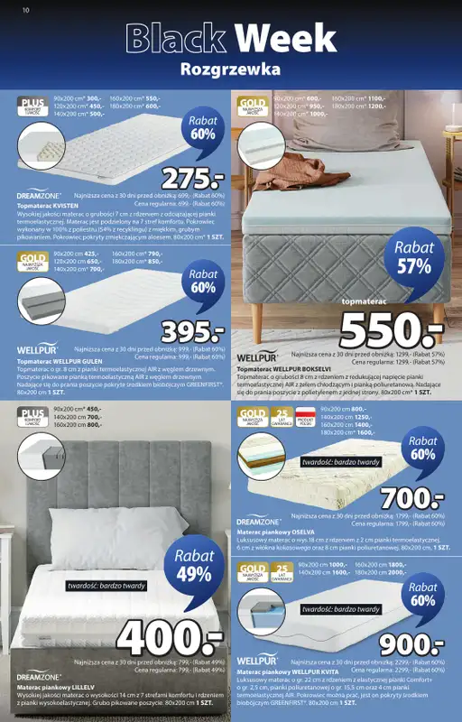 Jysk - gazetka promocyjna Black Week Rozgrzewka. Rabat do 70% od środy 12.11 do niedzieli 30.11 - strona 10