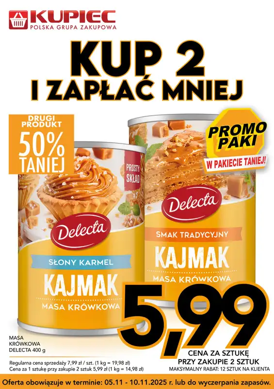 Kupiec - gazetka promocyjna Promopaki od środy 05.11 do poniedziałku 10.11 - strona 5