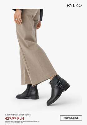 Czarne botki biker boots