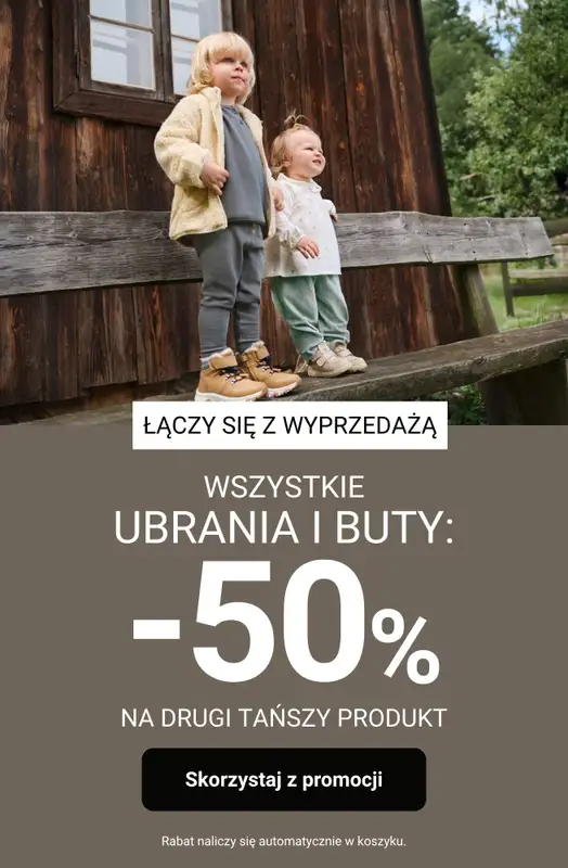 Smyk - gazetka promocyjna -50% na DRUGI PRODUKT: wszystkie ubrania i buty!  